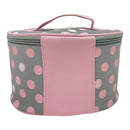 Vegan Leather Polk Dot  Print Cosmetic Case Travel BAG FB211 (2PC)