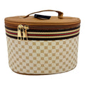 Vegan Leather Classic Print Cosmetic Case Travel BAG FB210. (2PC)