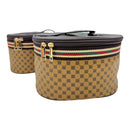 Vegan Leather Classic Print Cosmetic Case Travel BAG FB210. (2PC)