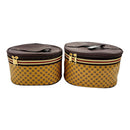 Vegan Leather Classic Print Cosmetic Case Travel BAG FB210 (2PC)