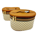 Vegan Leather Classic Print Cosmetic Case Travel BAG FB210 (2PC)