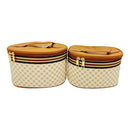 Vegan Leather Classic Print Cosmetic Case Travel BAG FB210. (2PC)