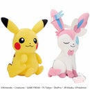 Pokemon Mofugutto Look at my Tail! Plush Set-Pikachu&Sylveon-Set of 2-Japan Version