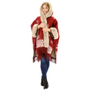Faux Fur Snow Pattern Hoodie Shawl P3804 (1PC)