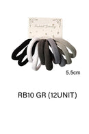 5.5CM Grey Mix Hair Tie RB10GR (12PC)