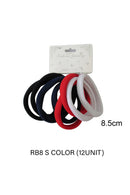 8.5CM Red Mix Hair Tie RB8S (12PC)