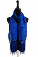 Sequin Chiffon Embellished Fringe Sheer Shawl Wrap Scarf SC309B (12pc)