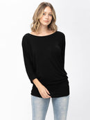 WOMEN'S SHORT SLEEVE SOLID BLOUSE