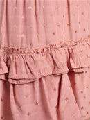 WOMEN'S ELASTIC WAIST TIERED RUFFLE STARS PRINT MINI SKIRT