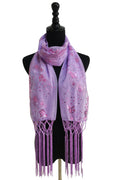 Sequin Chiffon Embellished Fringe Sheer Shawl Wrap Scarf SC309B (12pc)