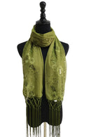Sequin Chiffon Embellished Fringe Sheer Shawl Wrap Scarf SC309B (12pc)