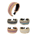 Boho Raffia Pearl Decor Headband HB2417-25 (12PC)