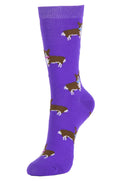SOFRA WOMEN'S NOVELTY CREW SOCKS (SSC101_CORGI)