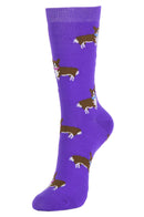 SOFRA WOMEN'S NOVELTY CREW SOCKS (SSC101_CORGI)