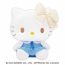 Sanrio Characters Hello Kitty with Blue Stripe One-piece Dress GJ Jumbo Plush-Japan Version