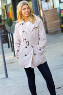 Put Together Taupe Double Breasted Lined Trench Coat (Open Pack)
