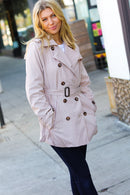 Put Together Taupe Double Breasted Lined Trench Coat (Open Pack)