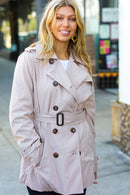 Put Together Taupe Double Breasted Lined Trench Coat (Open Pack)