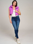 WOMEN'S SLEEVELESS ZIPPER CLOSURE PUFFER VEST