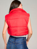 WOMEN'S SLEEVELESS ZIPPER CLOSURE PUFFER VEST