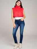 WOMEN'S SLEEVELESS ZIPPER CLOSURE PUFFER VEST