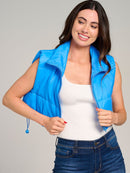 WOMEN'S SLEEVELESS ZIPPER CLOSURE PUFFER VEST