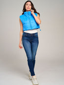 WOMEN'S SLEEVELESS ZIPPER CLOSURE PUFFER VEST