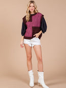 WOMEN'S SLEEVELESS COLORBLOCK KNIT VEST
