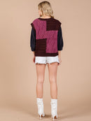 WOMEN'S SLEEVELESS COLORBLOCK KNIT VEST