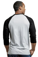 TOP PRO MEN'S 3/4 SLEEVE BASEBALL TEE (MBT001_BLK/WHT)