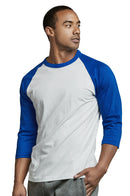 TOP PRO MEN'S 3/4 SLEEVE BASEBALL TEE (MBT001_RB/WHT)