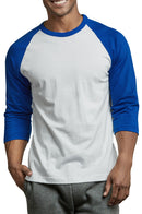 TOP PRO MEN'S 3/4 SLEEVE BASEBALL TEE (MBT001_RB/WHT)
