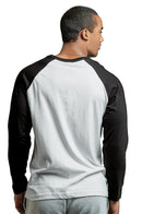 TOP PRO MEN'S LONG SLEEVE BASEBALL TEE (MBT002_BLK/WHT)