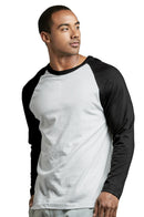 TOP PRO MEN'S LONG SLEEVE BASEBALL TEE (MBT002_BLK/WHT)