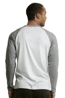 TOP PRO MEN'S LONG SLEEVE BASEBALL TEE (MBT002_LT.G/WHT)