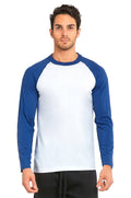 TOP PRO MEN'S LONG SLEEVE BASEBALL TEE (MBT002_RBL/WHT)