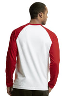 TOP PRO MEN'S LONG SLEEVE BASEBALL TEE (MBT002_RED/WHT)