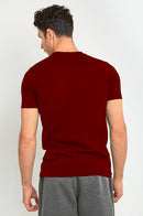 KNOCKER MEN'S HEAVY CREW NECK T-SHIRT (TR800_BURG)