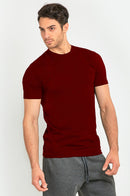KNOCKER MEN'S HEAVY CREW NECK T-SHIRT (TR800_BURG)