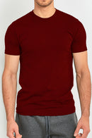 KNOCKER MEN'S HEAVY CREW NECK T-SHIRT (TR800_BURG)