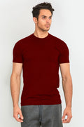KNOCKER MEN'S HEAVY CREW NECK T-SHIRT (TR800_BURG)