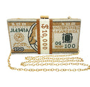 Dollar Graphic Rhinestone Evening Bag FB7246 (2pc)