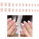 Pearl Decor Rose Squoval Fake Nail Set NA1201-90. (12PC)