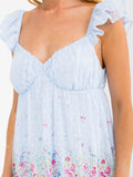 WOMEN'S SLEEVELESS V-NECK SWISS DETAILED FLORAL MIDI DRESS