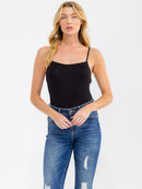 WOMEN'S SLEEVELESS BASIC SOLID BODYSUIT