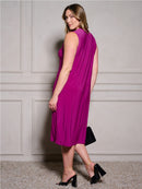 PLUS SIZE SLEEVELESS TUNIC SOLID MDI DRESS