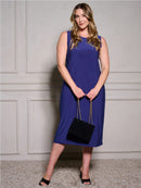 PLUS SIZE SLEEVELESS TUNIC SOLID MDI DRESS