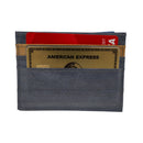 KEY&CO Genuine Eel Skin Slim Card Holder ? Grey with Tan/White Trim