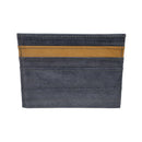 KEY&CO Genuine Eel Skin Slim Card Holder ? Grey with Tan/White Trim