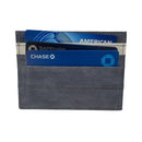 KEY&CO Genuine Eel Skin Slim Card Holder ? Grey with Tan/White Trim